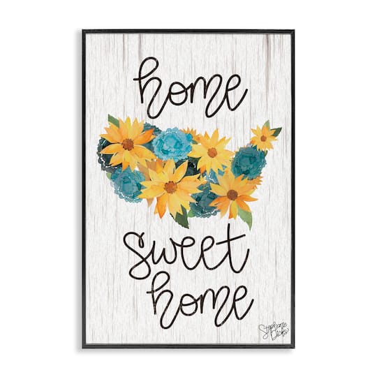 Stupell Industries Floral Americana Phrase Framed Giclee Art